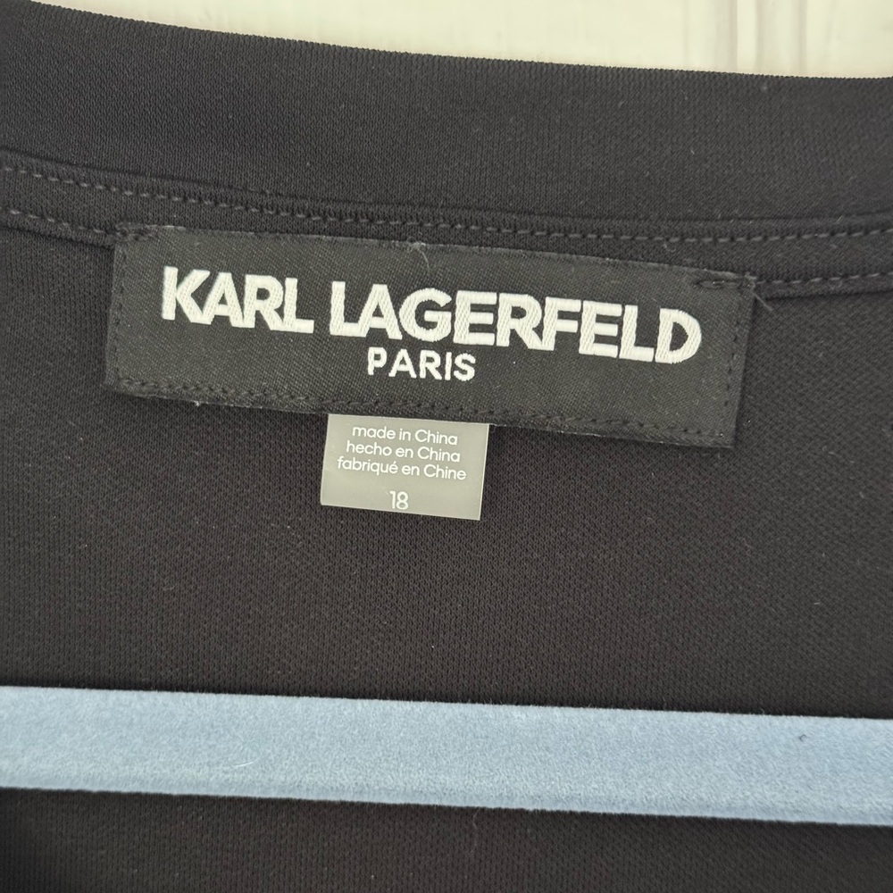 Karl Lagerfeld Women's Printed Pleated Satin Shirt Dress 18 - Picture 3 of 6